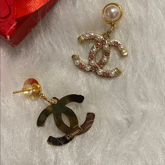 CC coco faux pearl rhinestone drop earrings - Picture 4 of 4